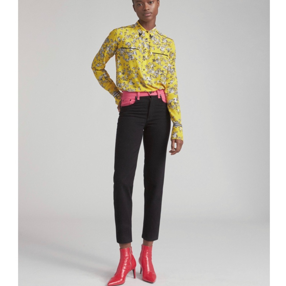 Rag & Bone Ash Black Pink Color-Block Jeans NWT